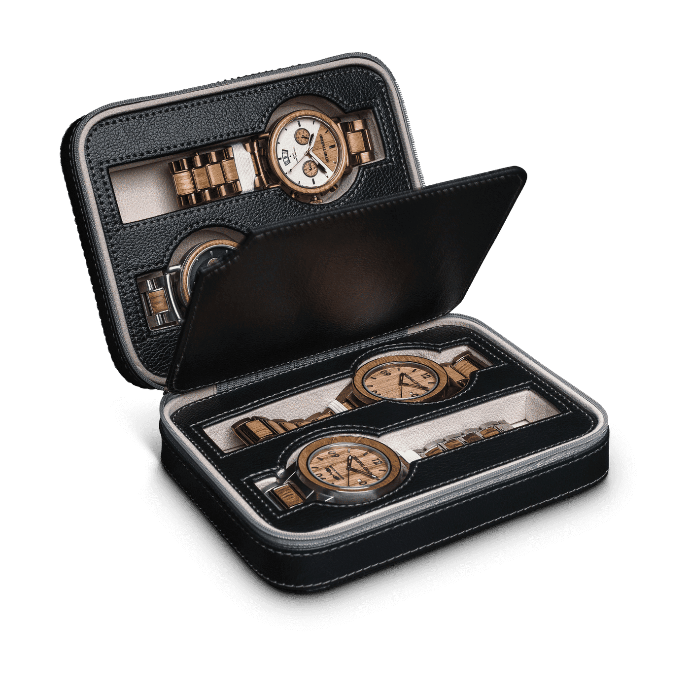 Black Leather Watch Case