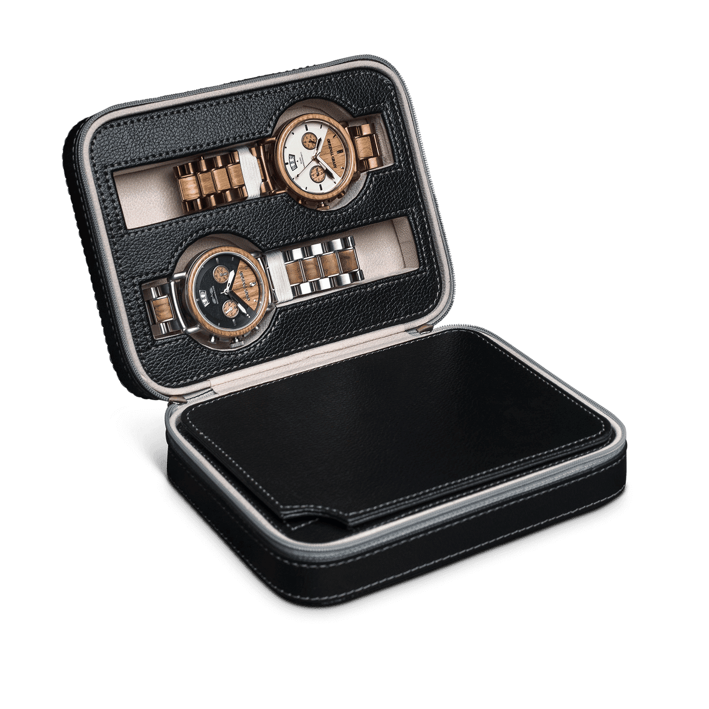 Black Leather Watch Case