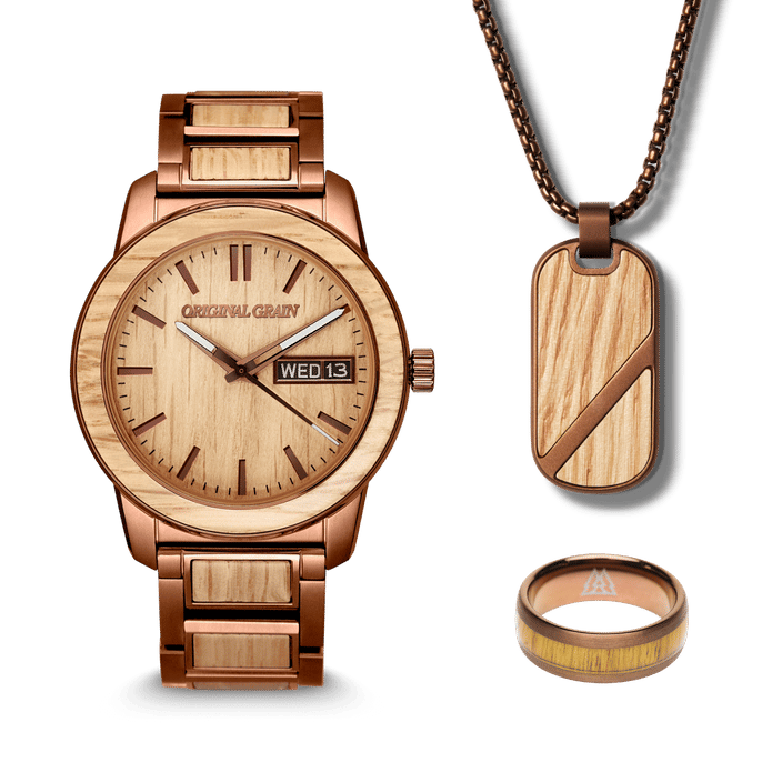 Whisky 42 mm + Whisky-Anhänger & Ring-Bundle
