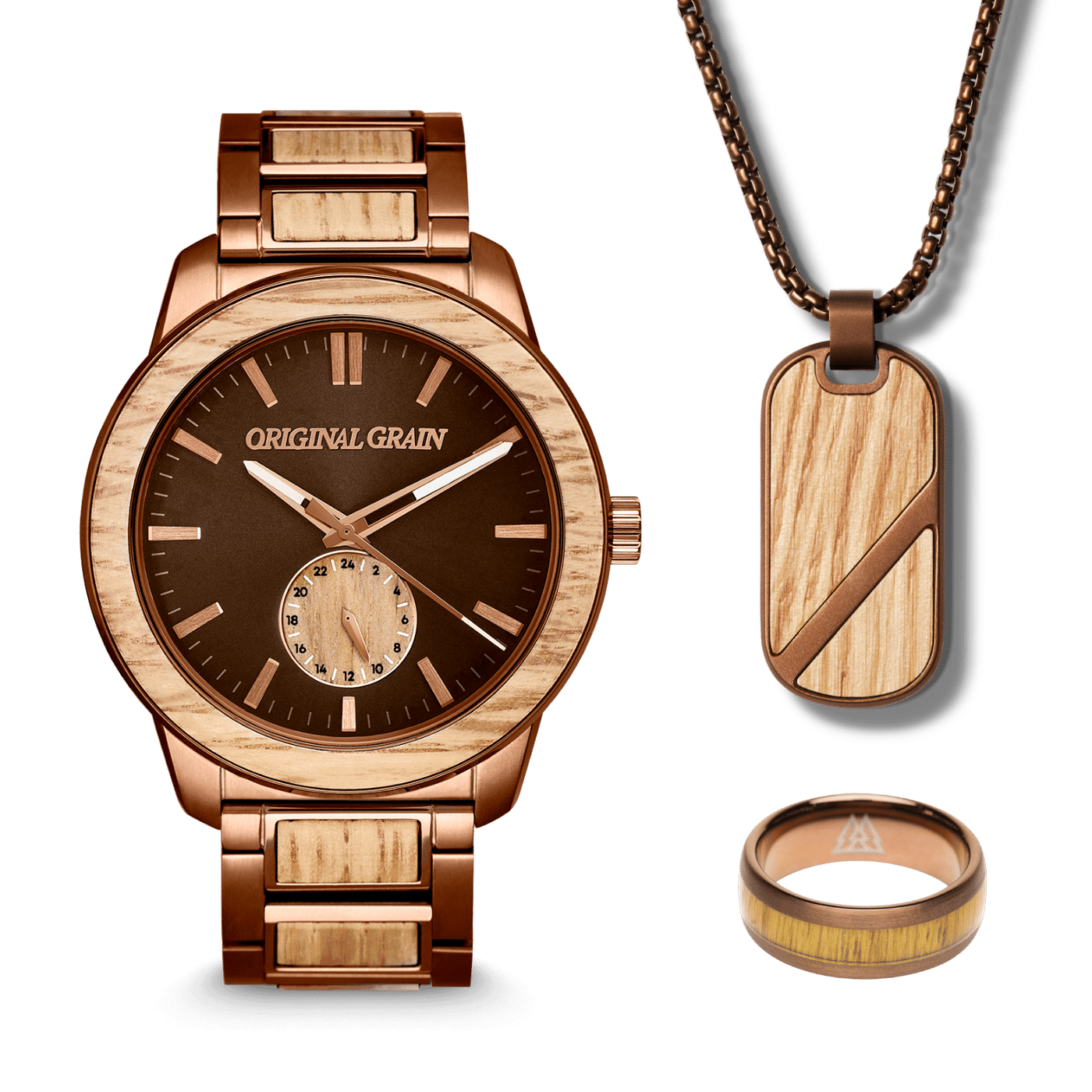 Whiskey 46mm + Whiskey Pendant & Ring Bundle