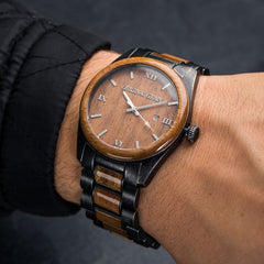 Koa Stonewashed Steel Classic 43mm by Original Grain