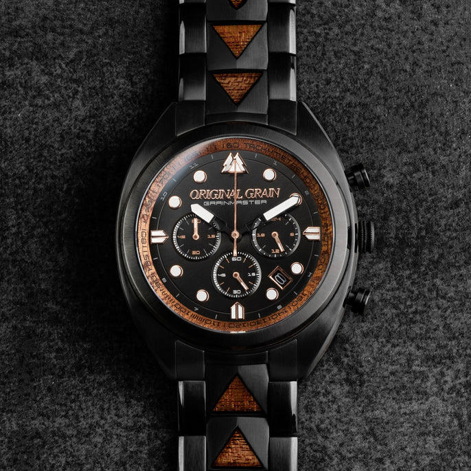 Sapele Black Grainmaster Chrono 45mm