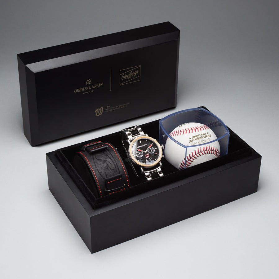 Nationals 2019 Rawlings World Series Chrono 44mm by Original Grain Commemorative Box Set