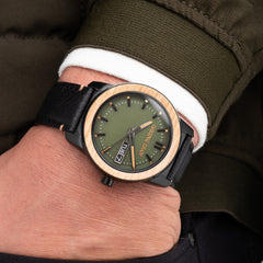 Oak Black Barrel Leather 42mm