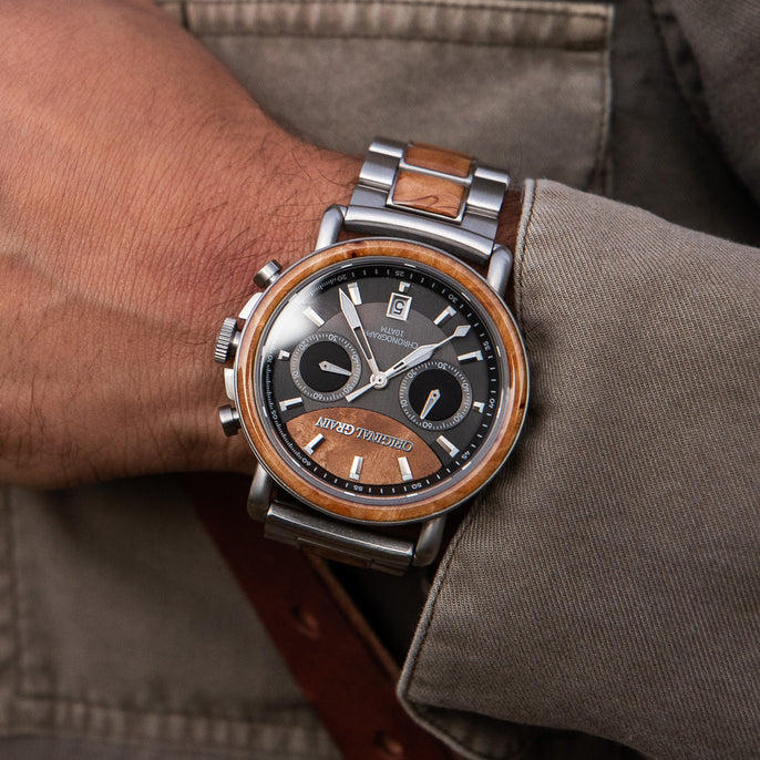 Burlwood Silver Chrono 44 mm