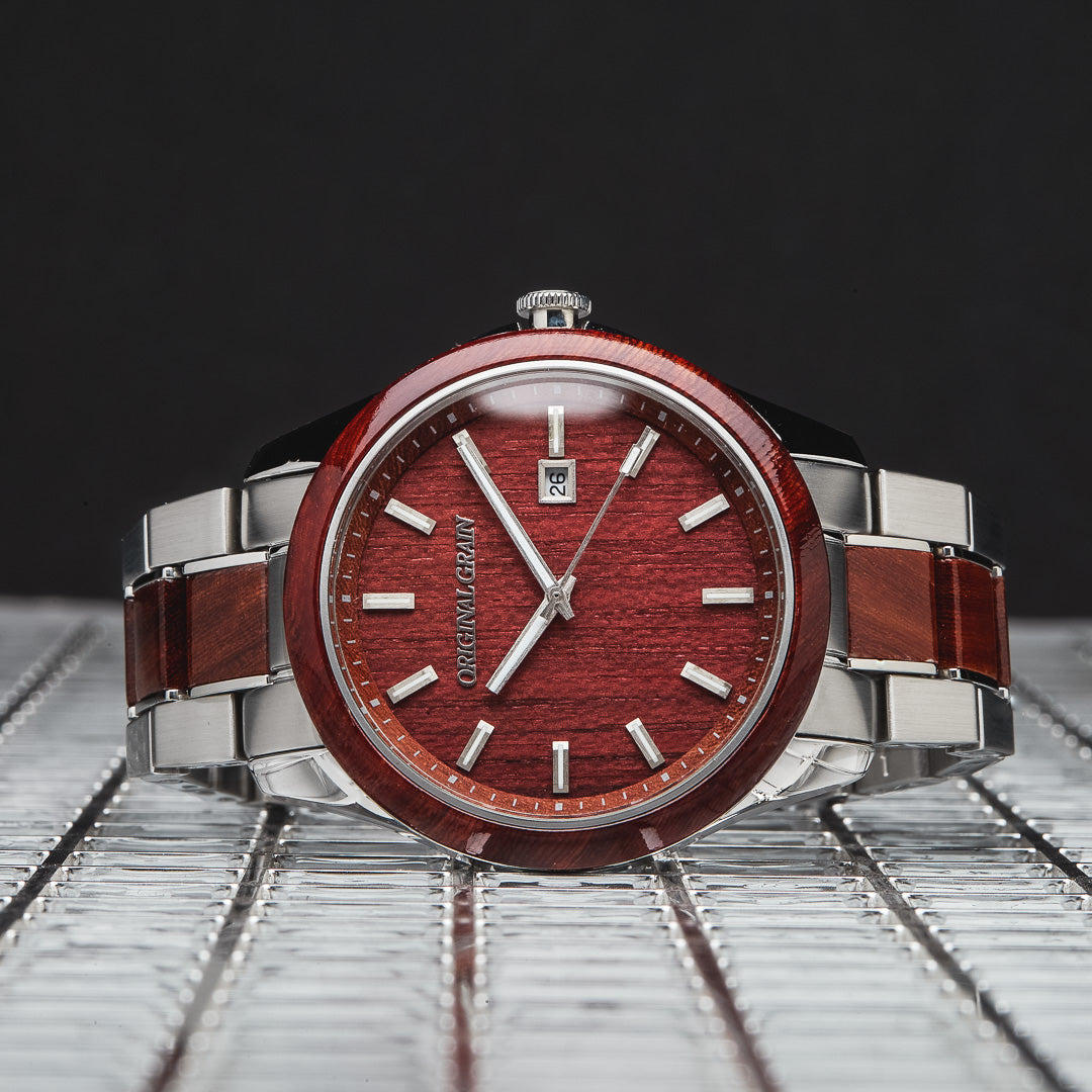 Rosewood Silver Classic 43mm side view by Original Grain
