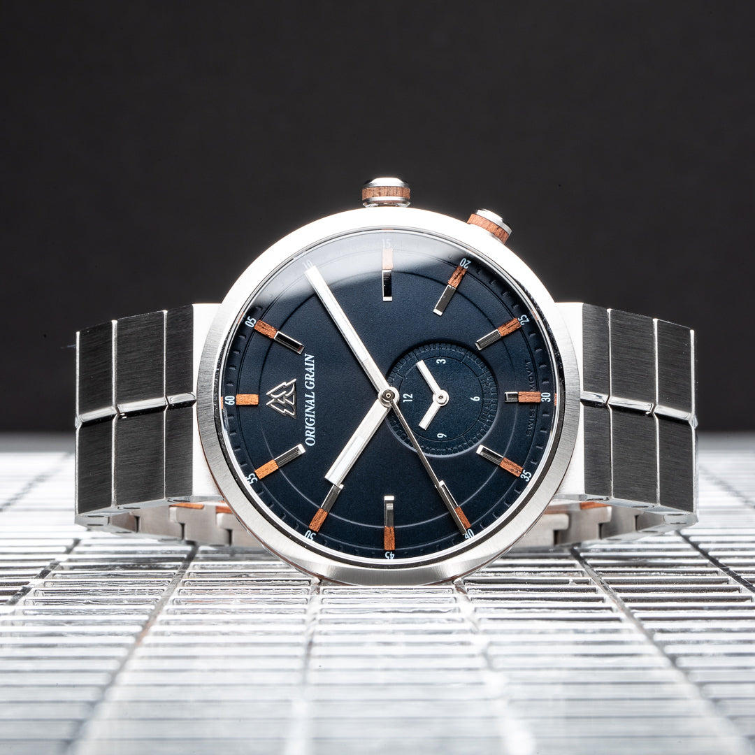 Mahogany Silver Sport MNML 43mm side view by Original Grain