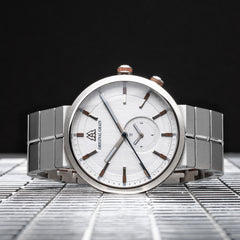 Walnut Silver Sport MNML 43mm Seitenansicht von Original Grain