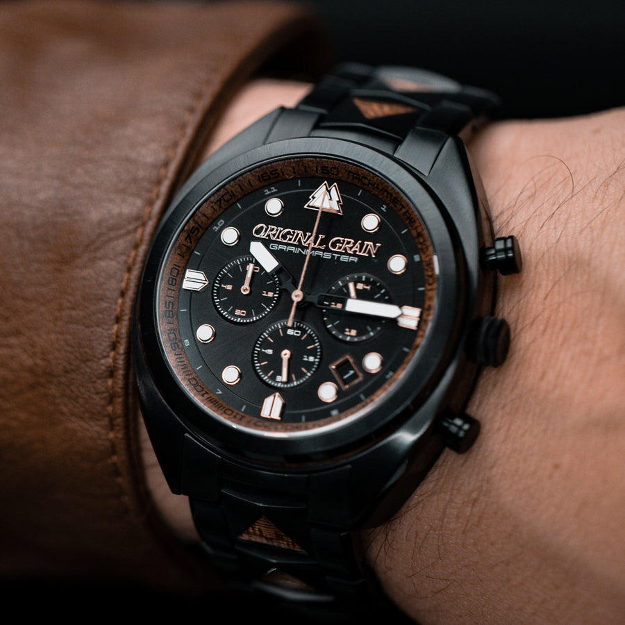 Sapele Black Grainmaster Chrono 45mm