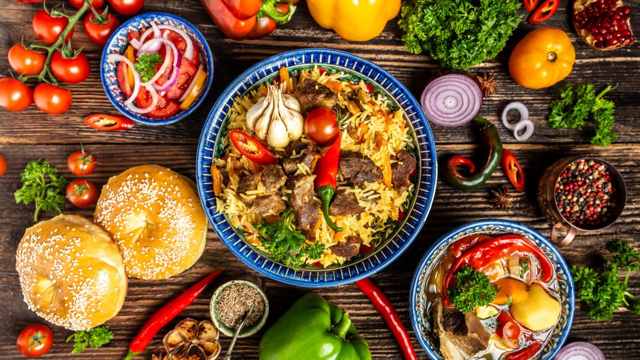 A Samarkand table laid for a shared meal