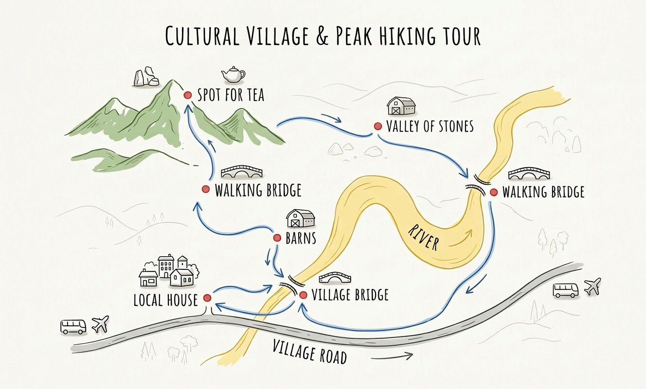 Main Trip: Ohalik Village Day Experience Route Map