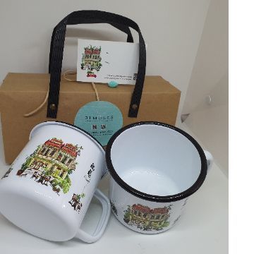 Show details for Retro Enamel Mugs- set of 2 in kraft box with handle-JTMUSES Picture of Retro Enamel Mugs- set of 2 in kraft box with handle-JTMUSES