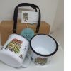 Picture of Retro Enamel Mugs- set of 2 in kraft box with handle