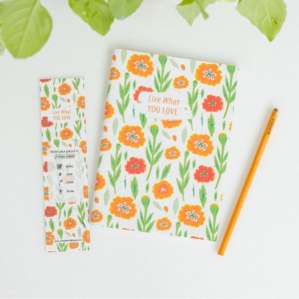 Picture of Marigold Plantable Seed Notebook and Pencil Set