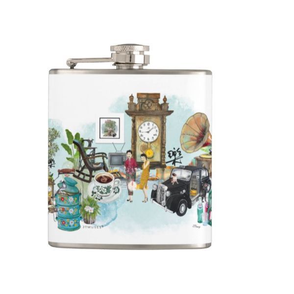 Picture of Timeless Treasures-Stainless steel flask with attached screw top lid-JTMUSES
