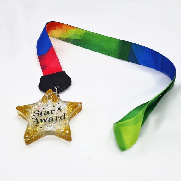 Picture of Resin Star shape medal with landyard