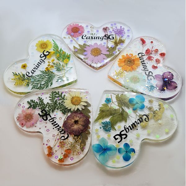 Picture of Resin Heart shape Coaster with Logo