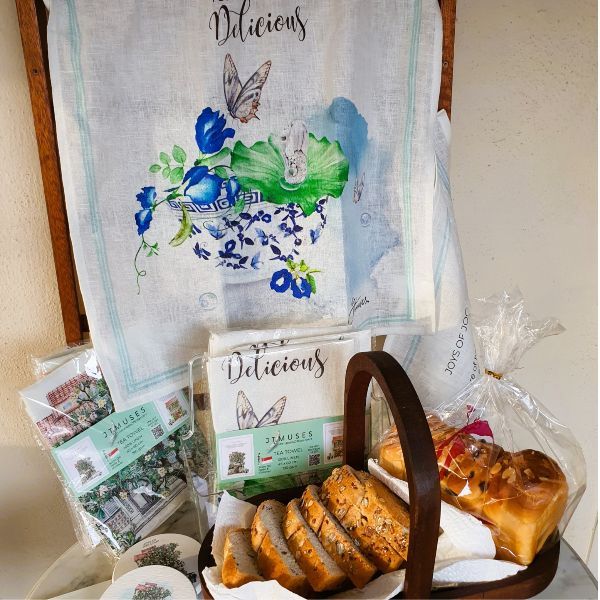 Picture of Linen Tea Towels- Straits Chinese Bowl-JTMUSES