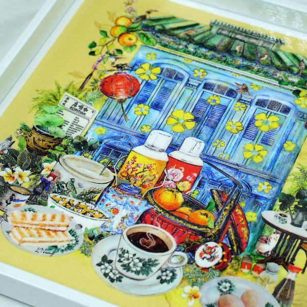 Picture of White Square Lacquer Tray- Chinatown-Breakfast in SG