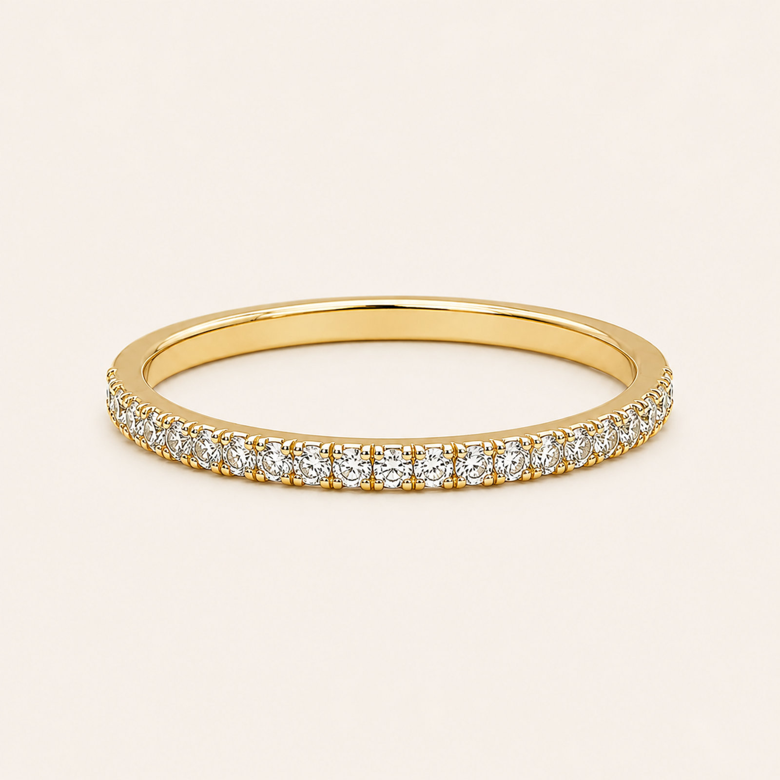 18k Diamond Stacking Band Yellow Gold