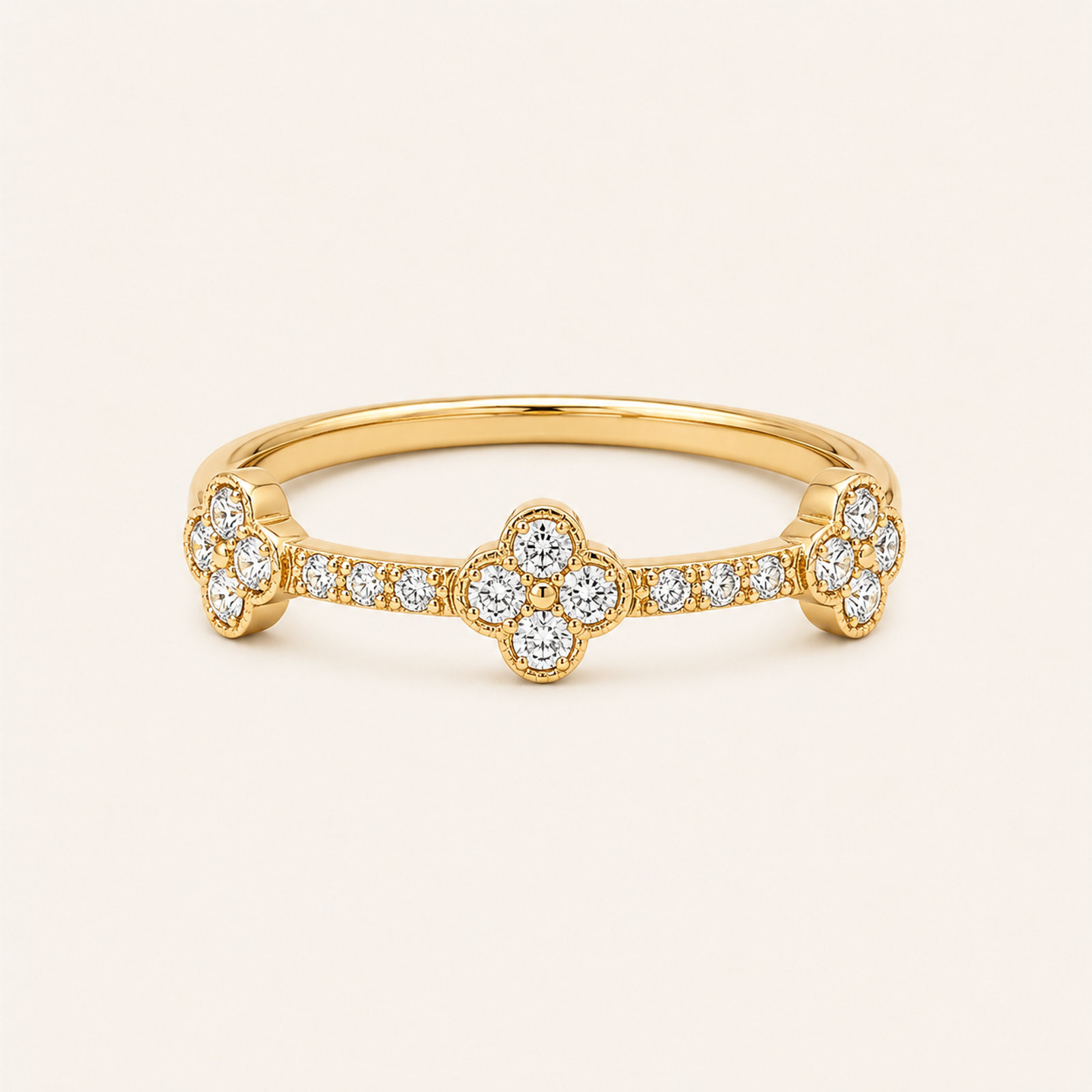 18k Diamond Floral Ring