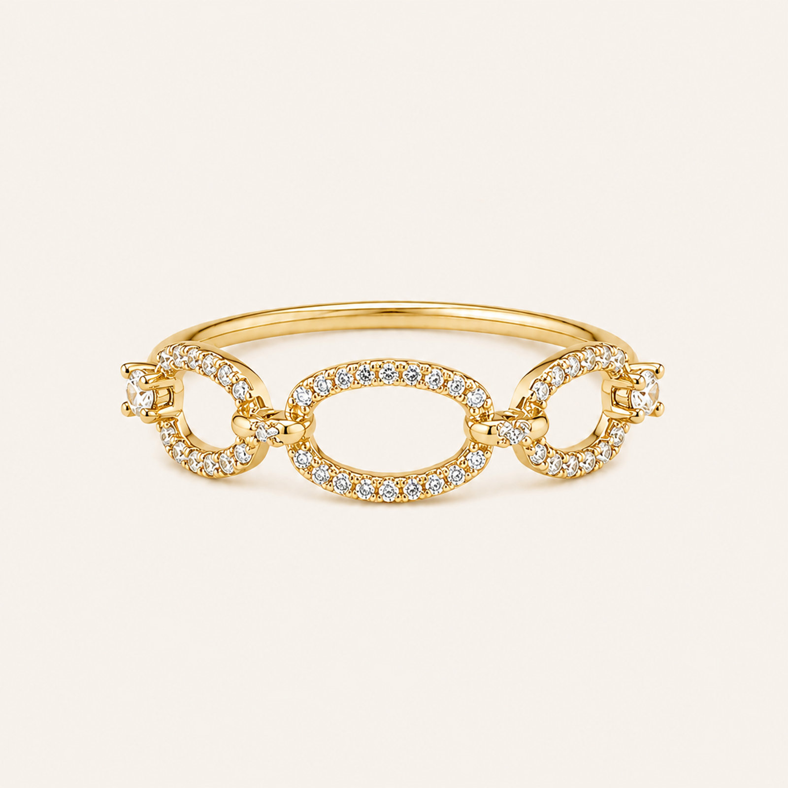 18k Diamond Link Statement Ring