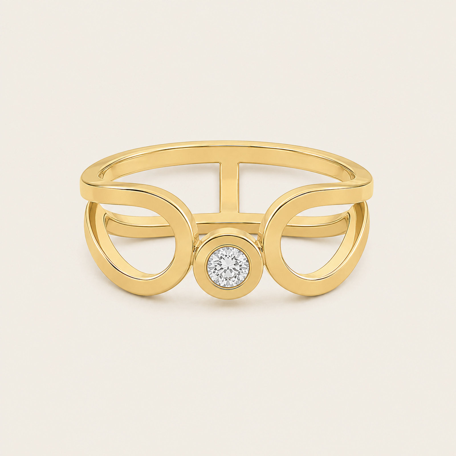 18k Diamond Bezel Set Openwork Ring