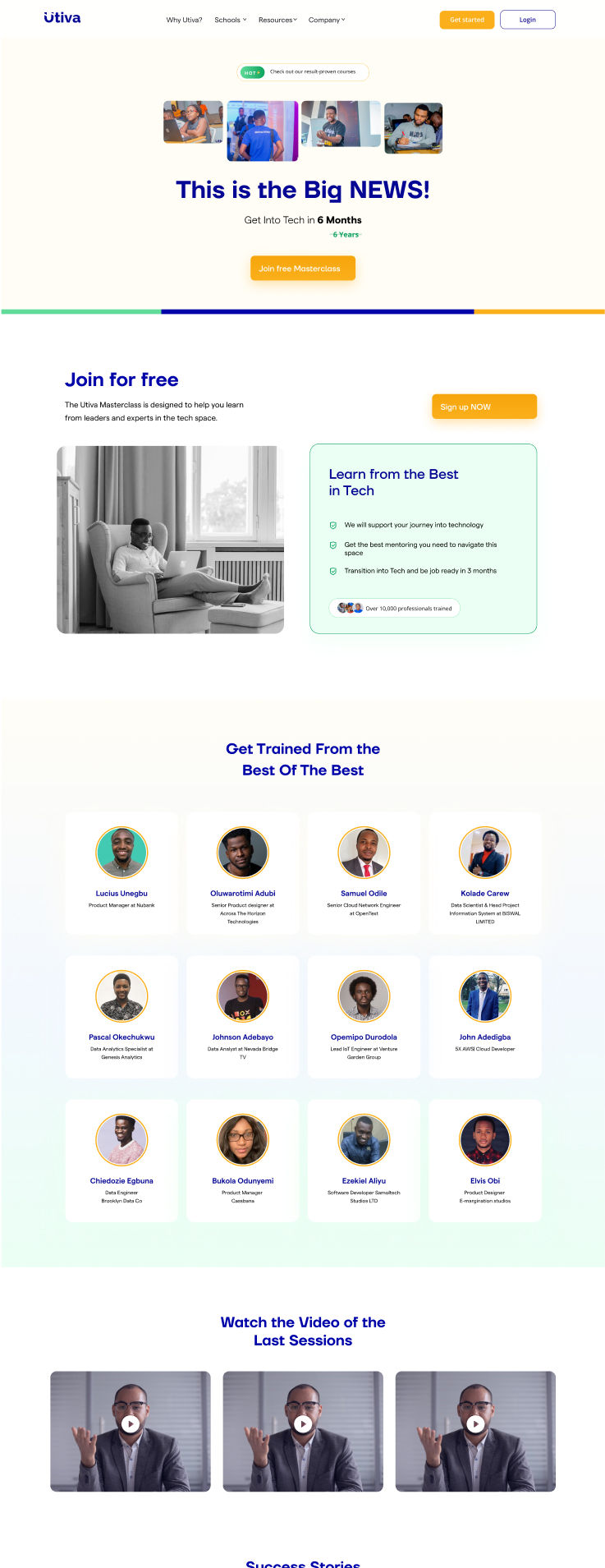 utiva landing page