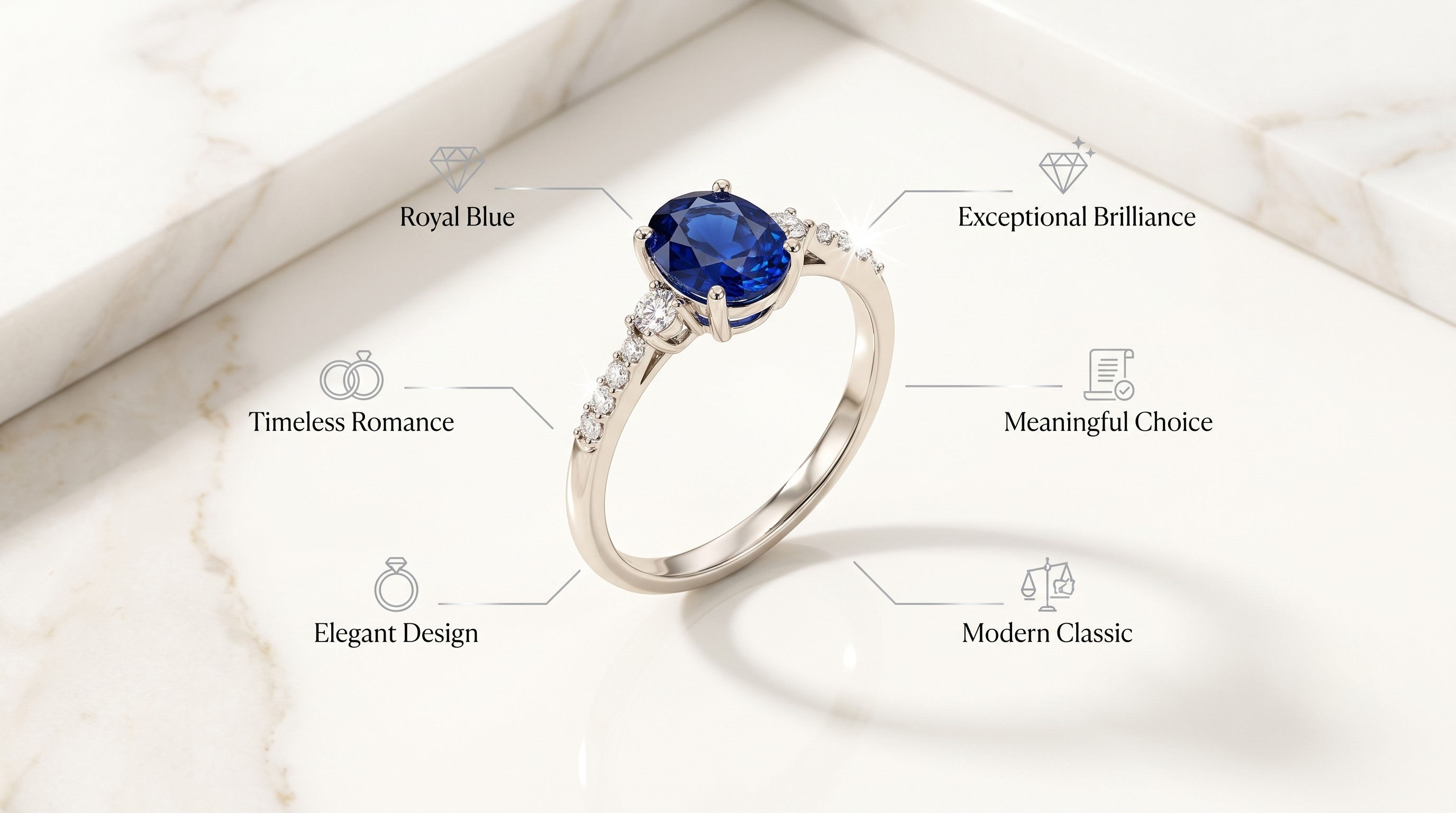 Blue sapphire engagement ring
