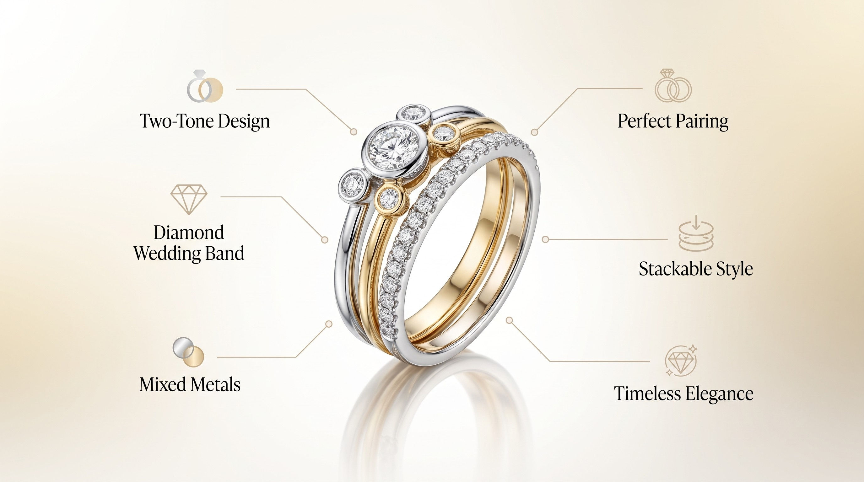 Two tone engagement ring