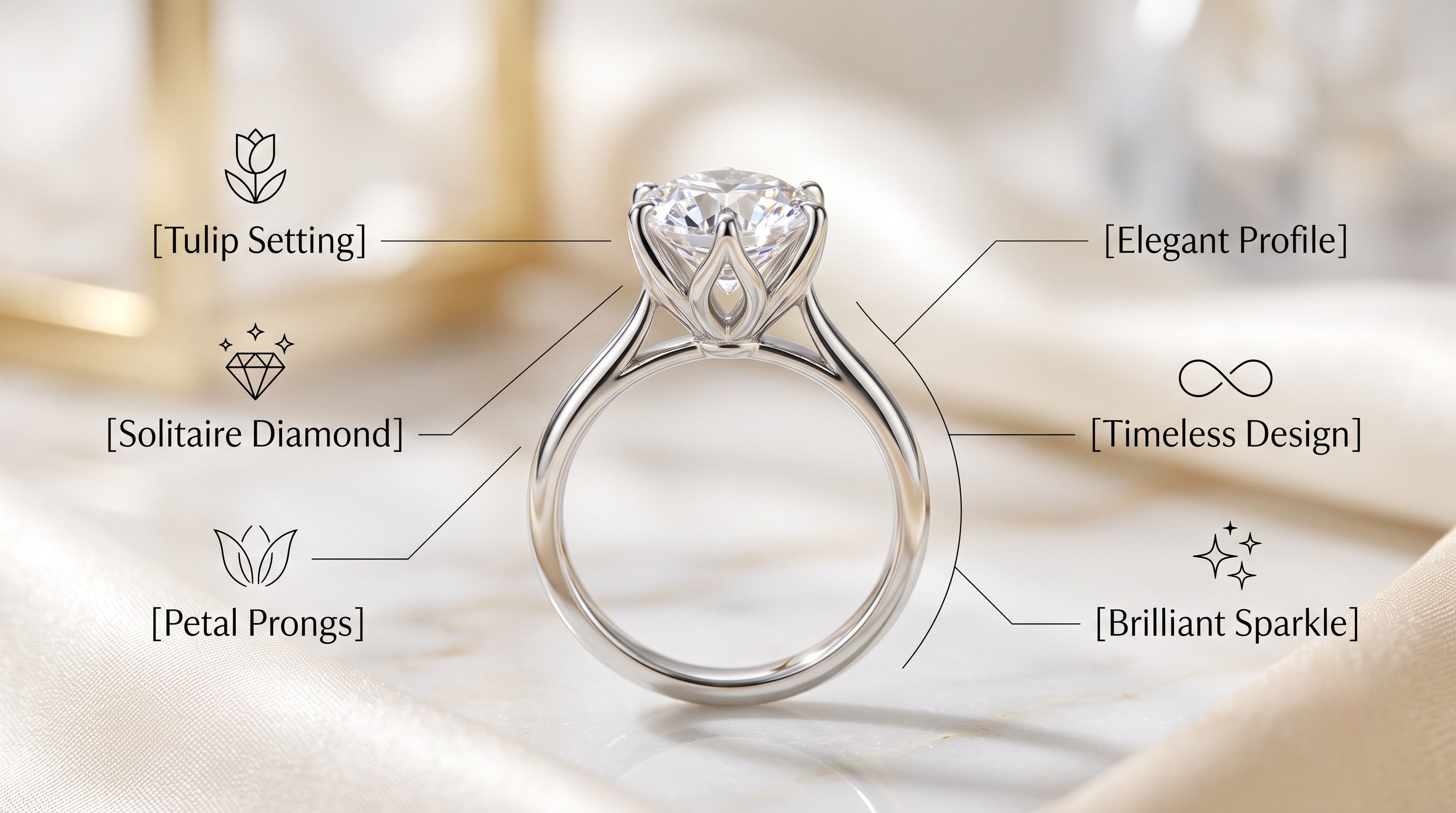 Tulip setting engagement ring