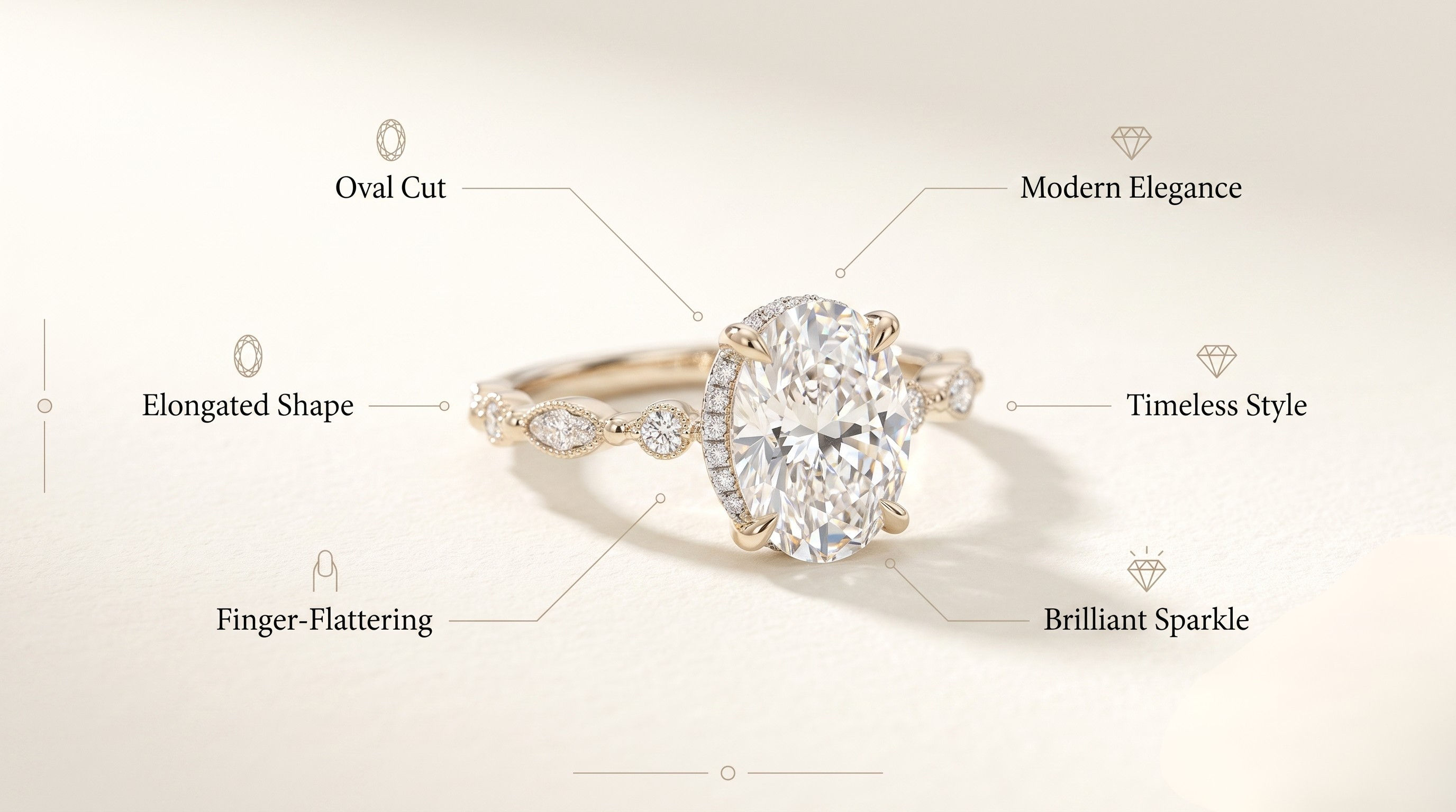 Oval wedding ring