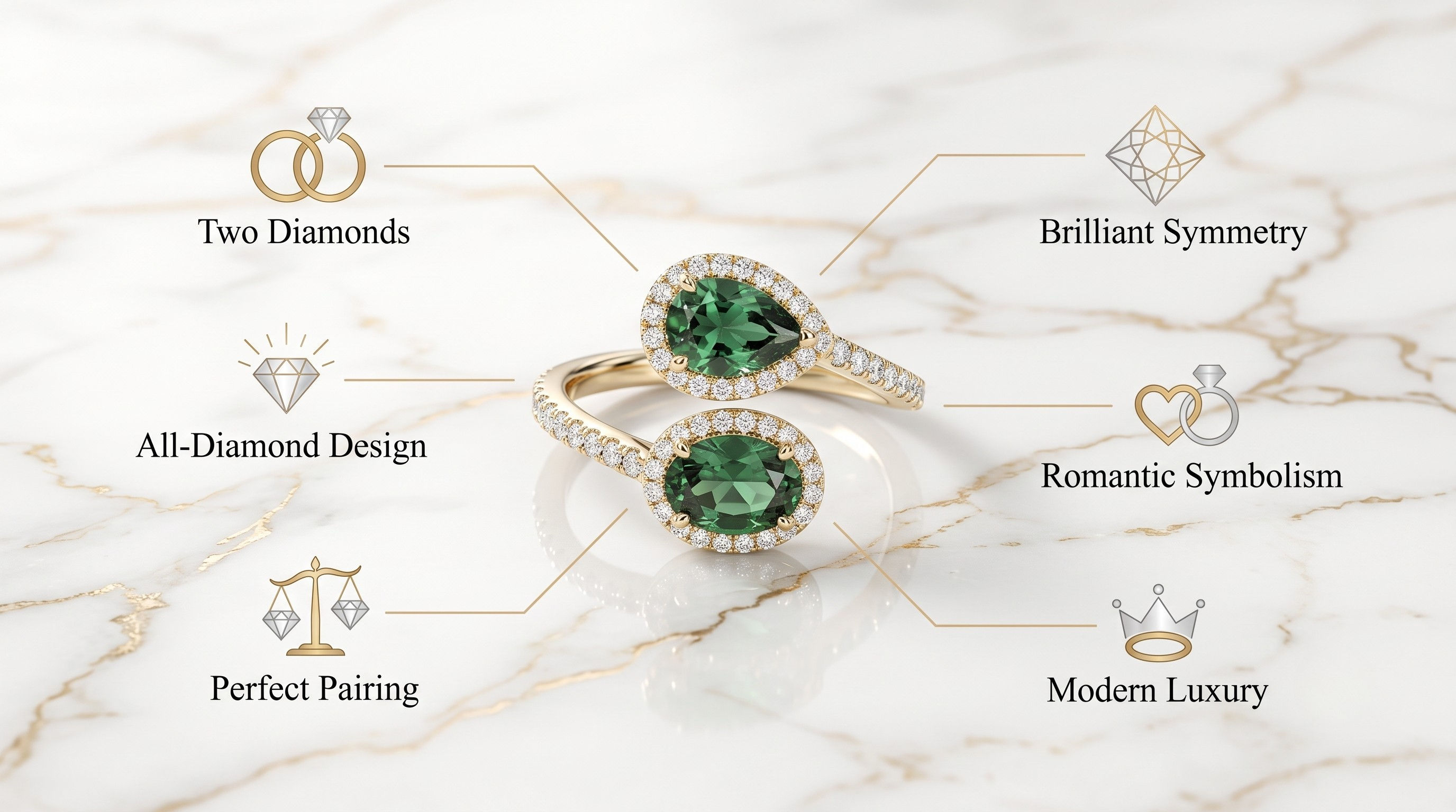 Toi et moi diamond ring 