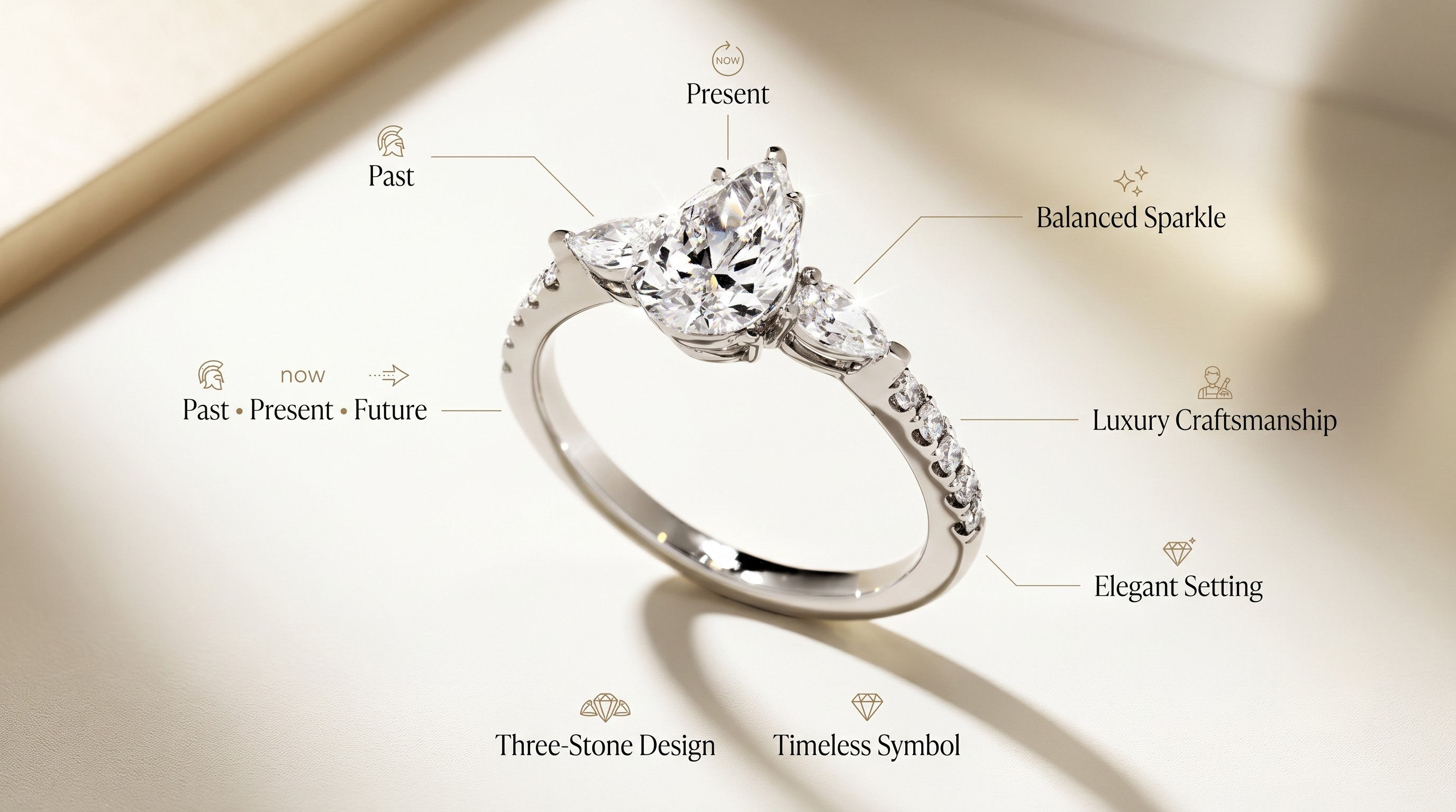 Trilogy diamond ring