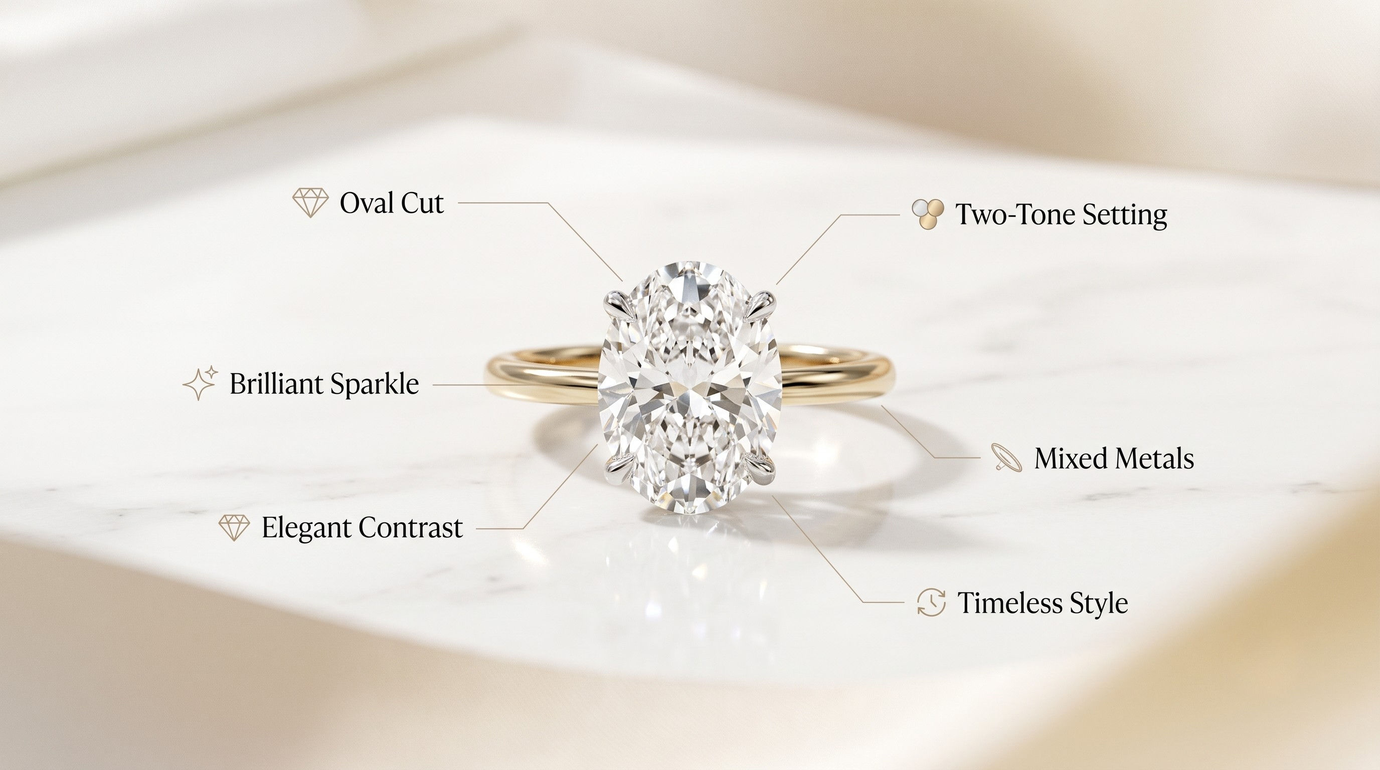 two-tone engagement rings