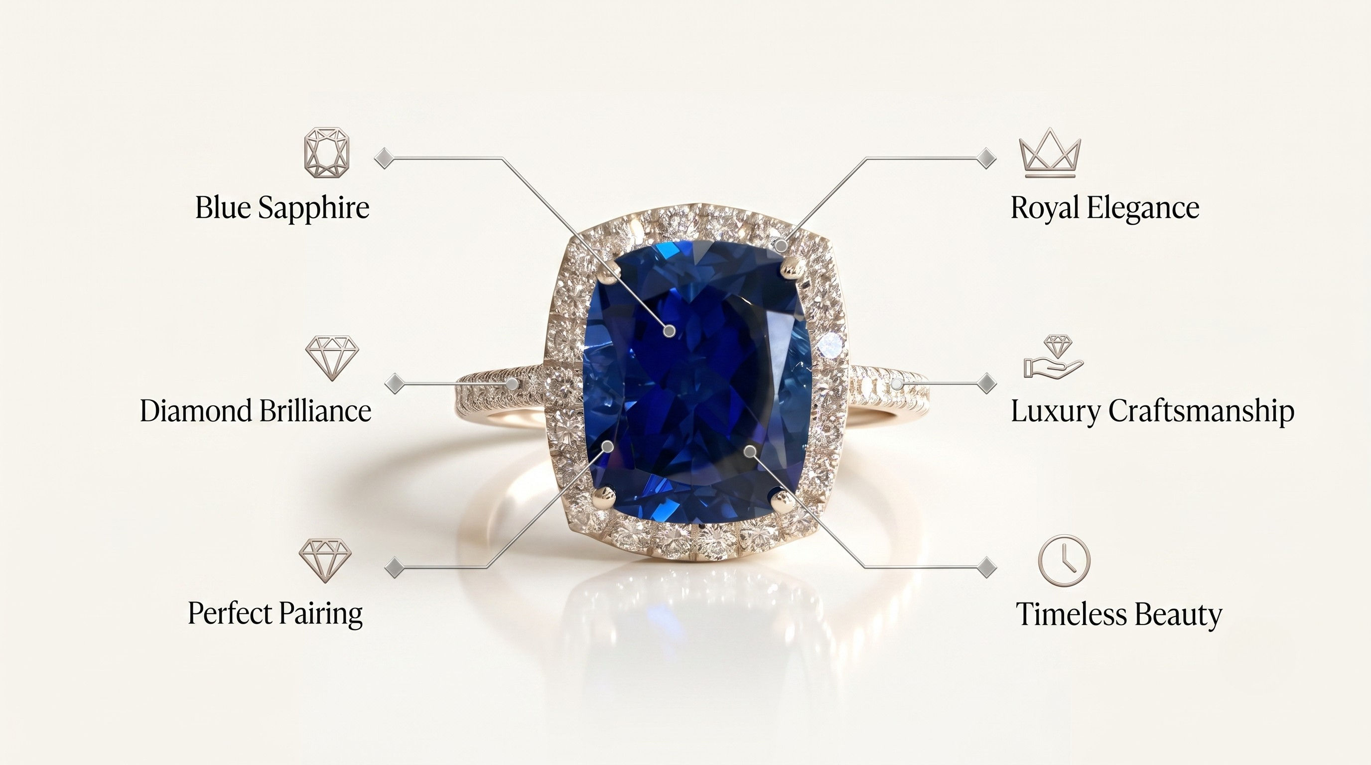 Blue sapphire diamond ring