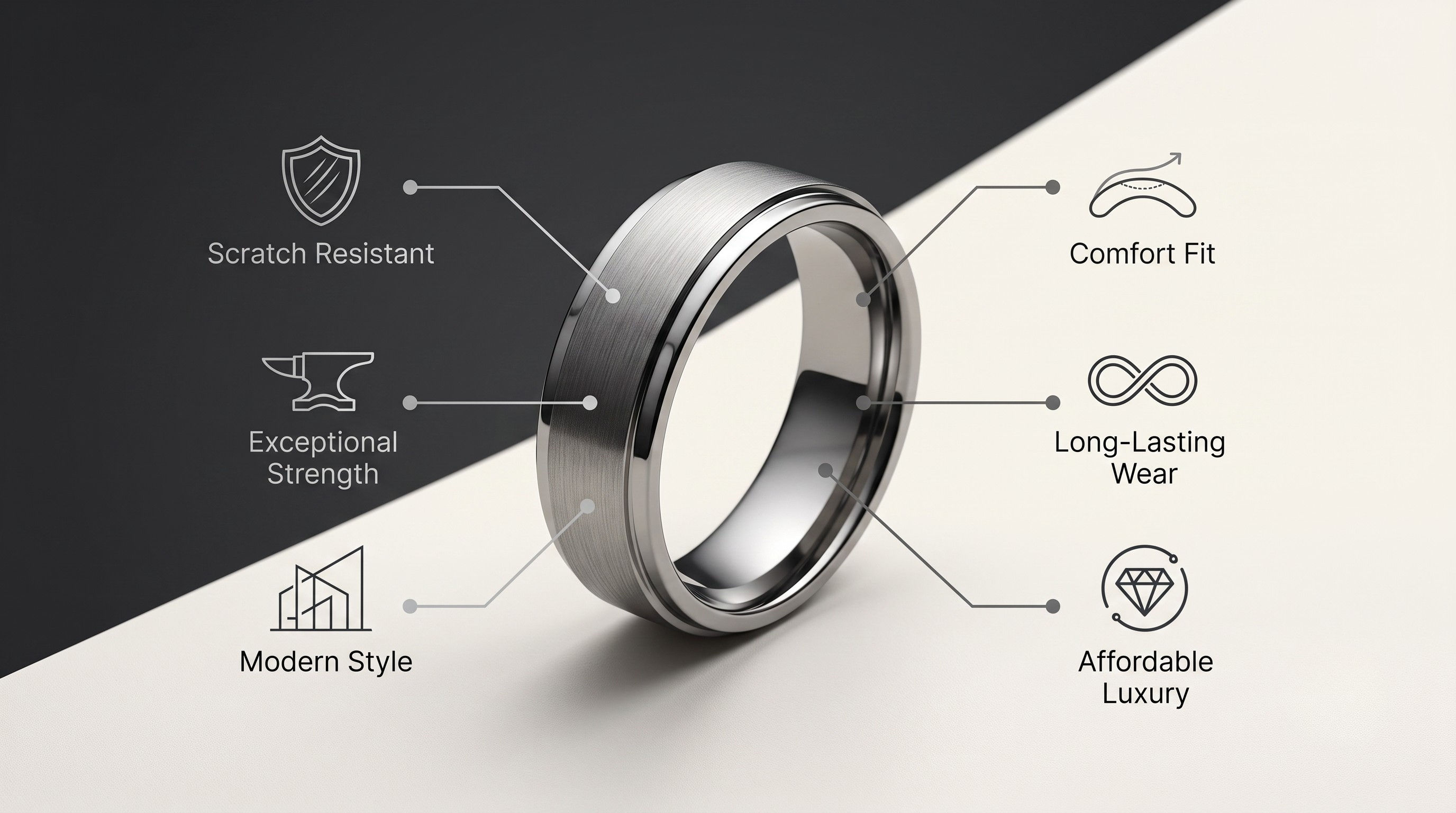 Mens tungsten wedding band