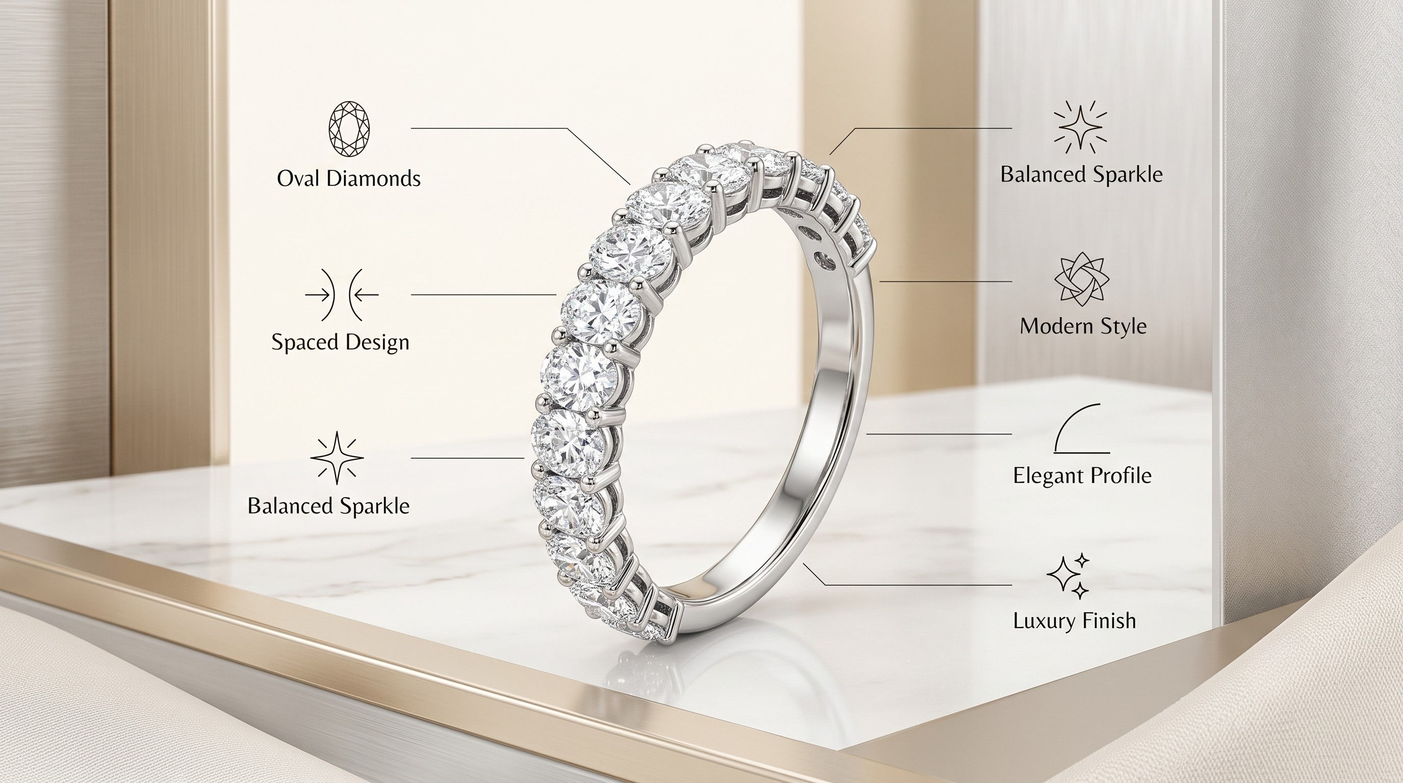 Oval spaced band