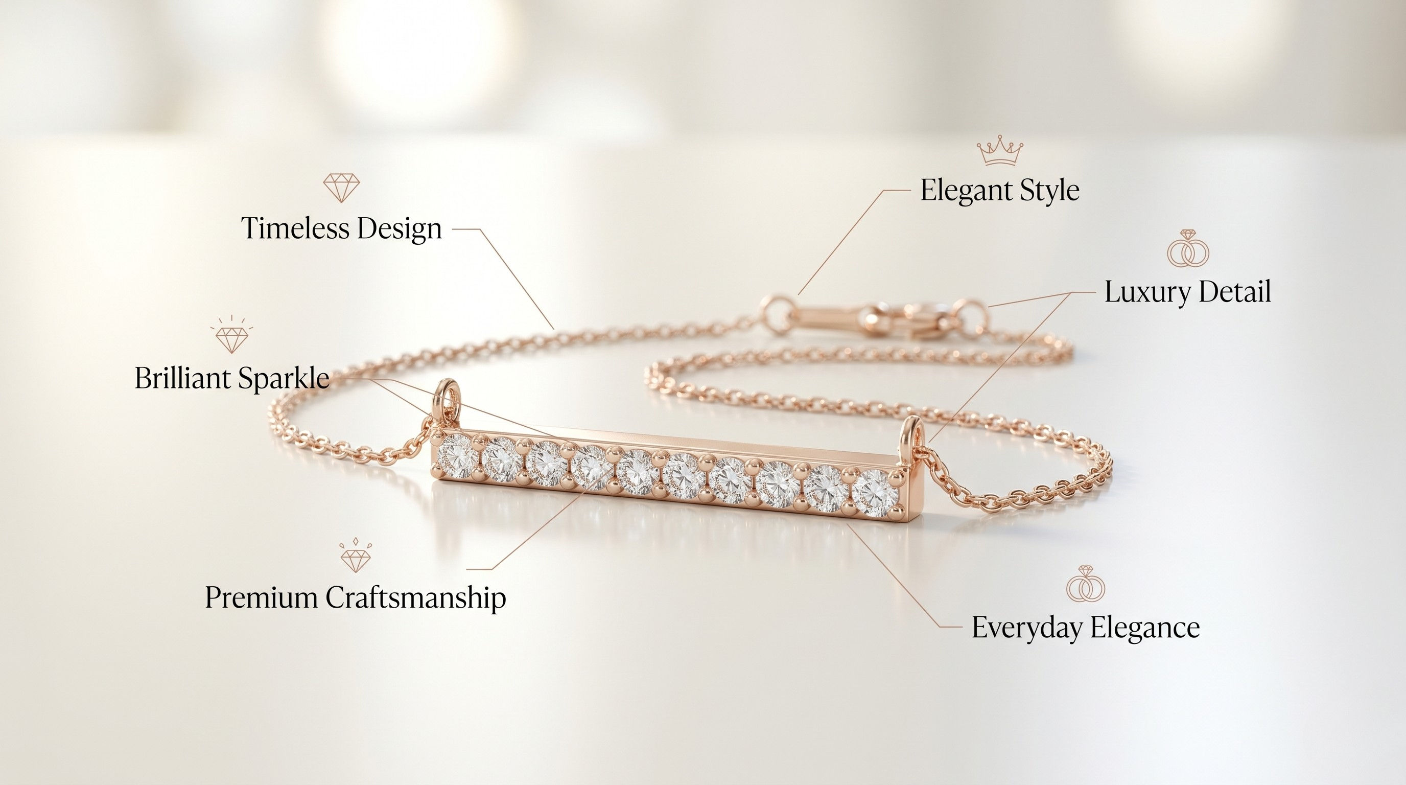 Lab grown diamond necklace with pendant resting on soft fabric