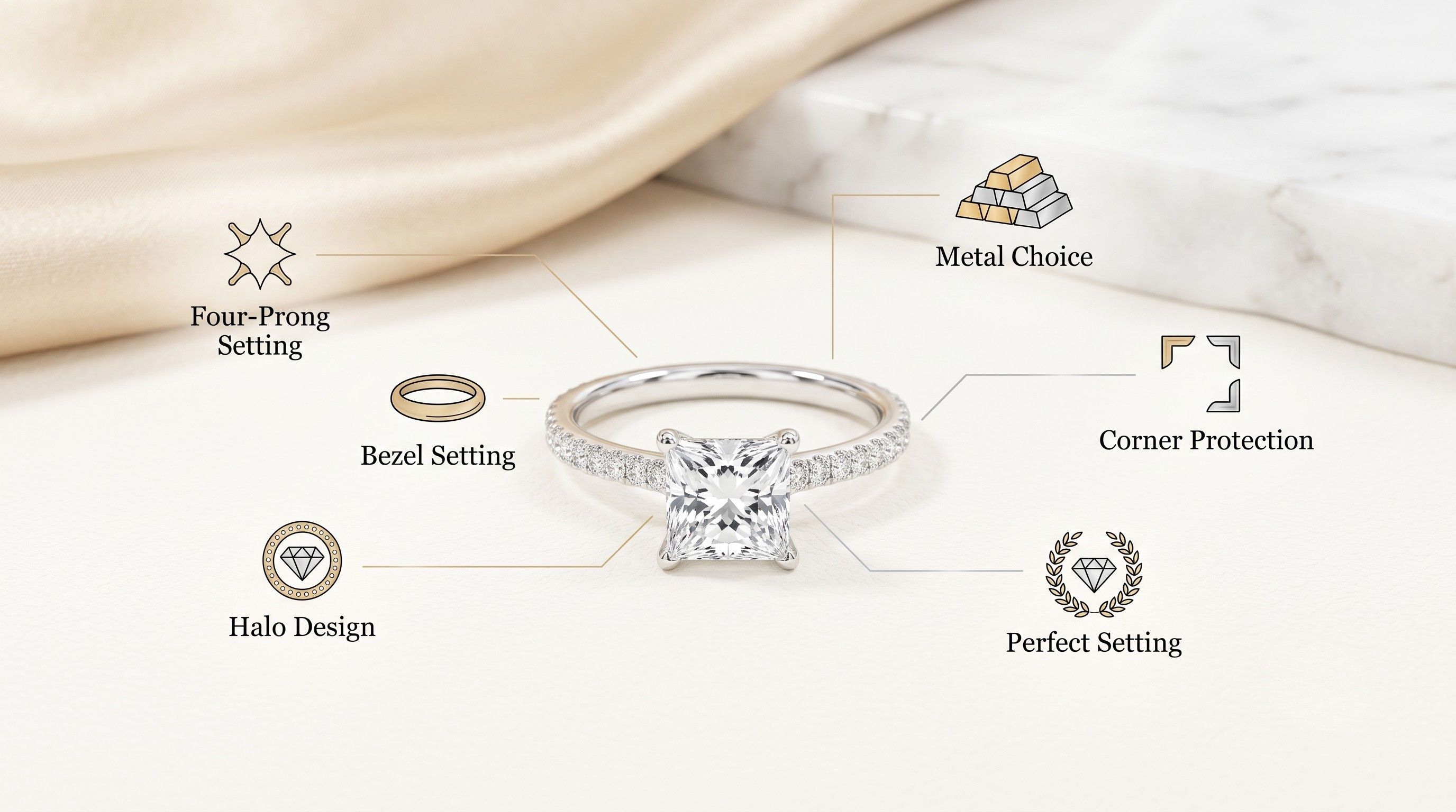 Princess cut engagement ring