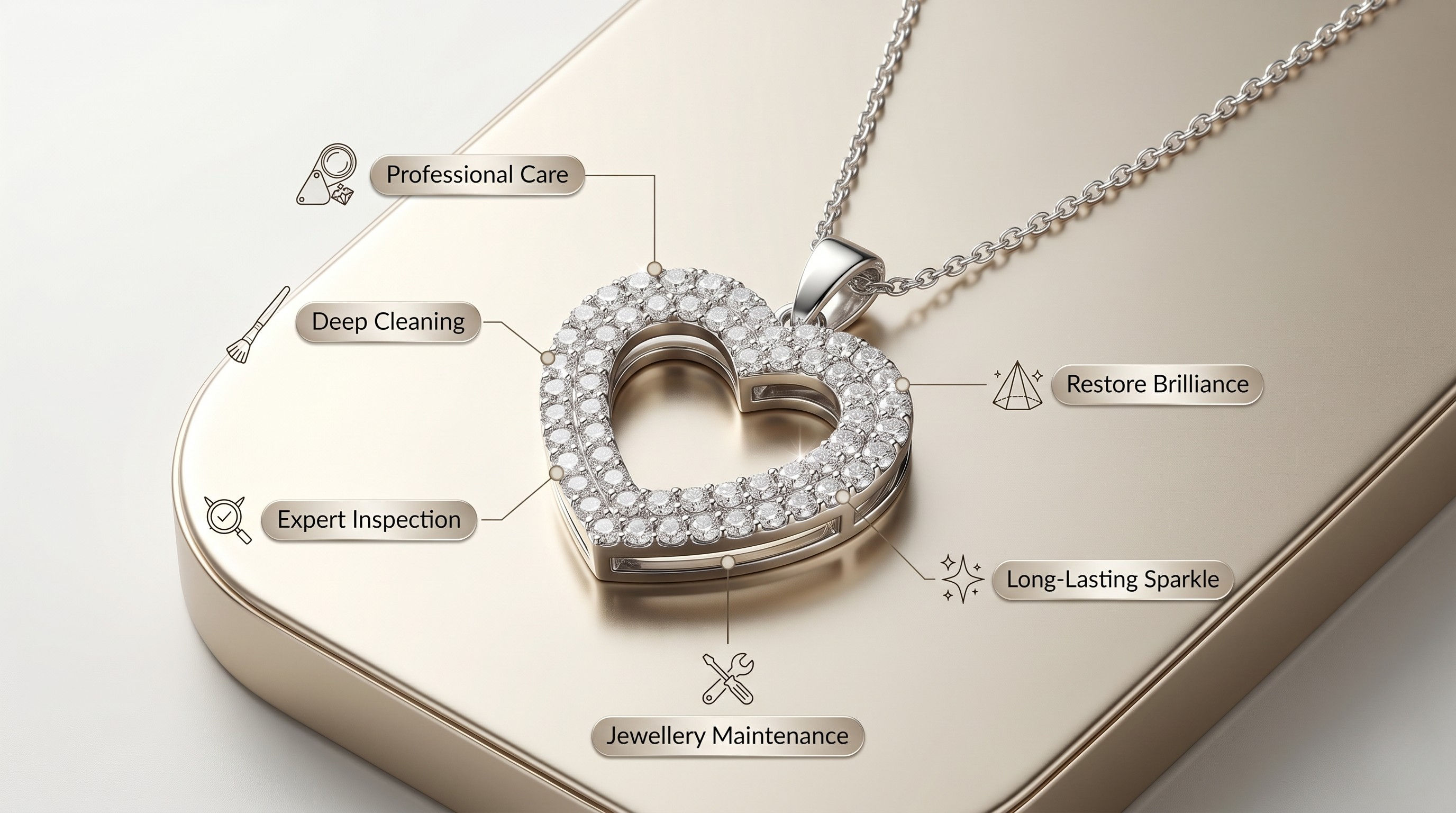 Jeweller inspecting a diamond choker necklace under magnification