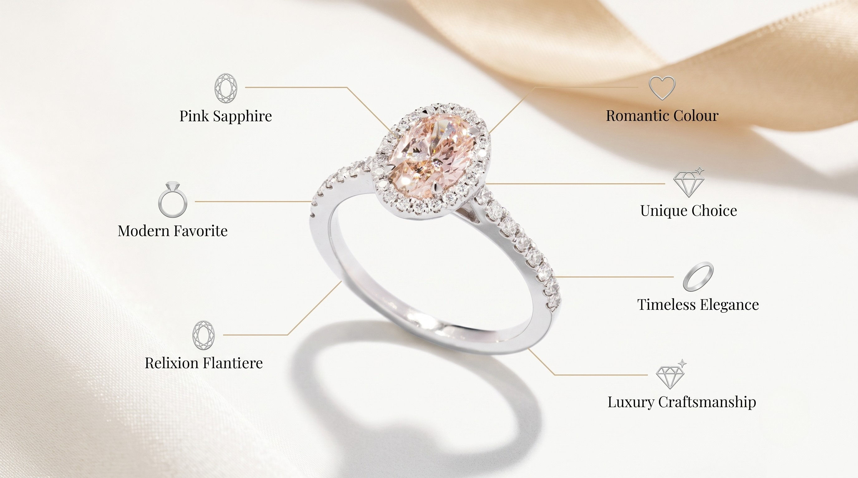 Pink sapphire engagement ring