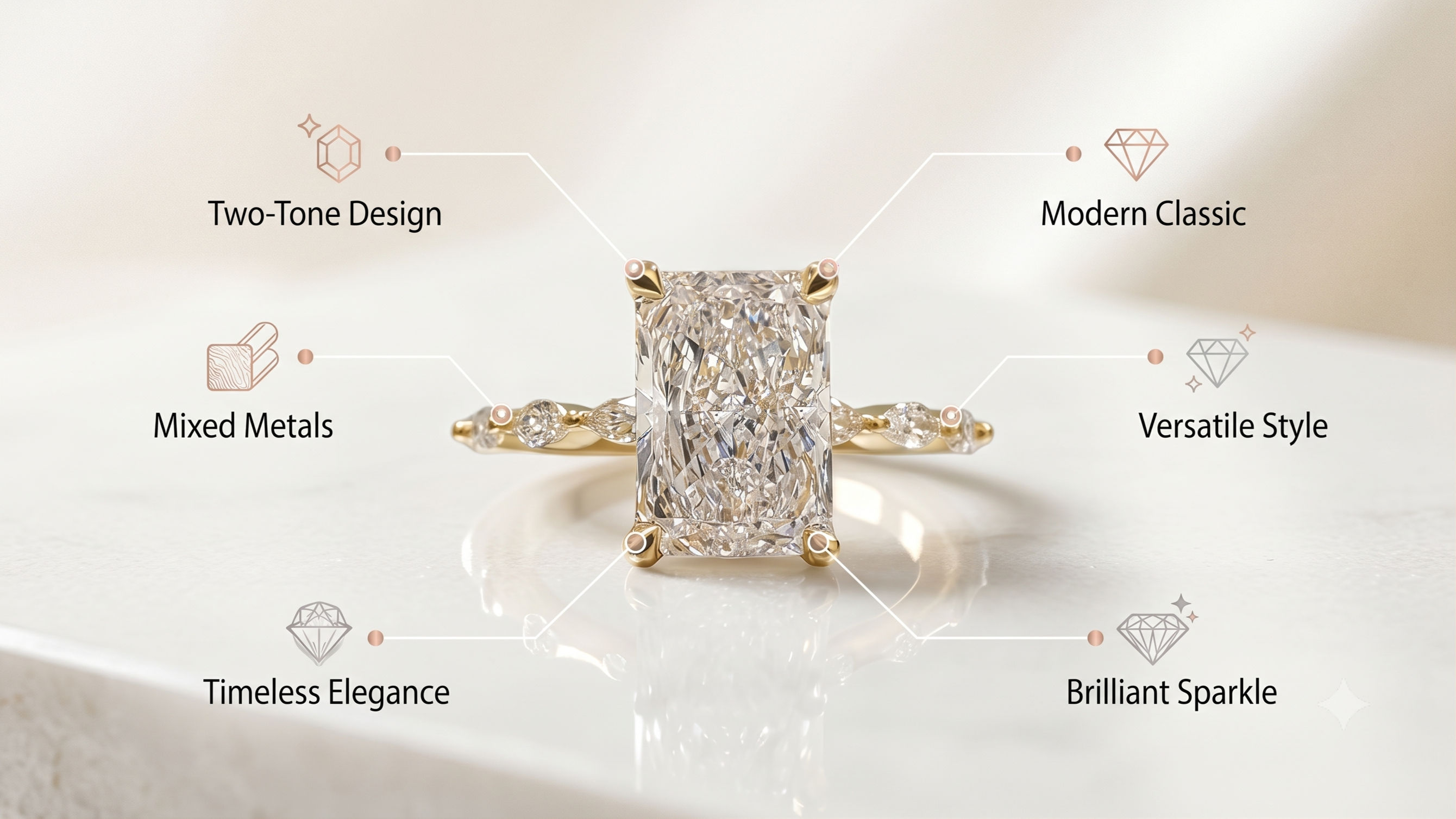 two tone engagement ring