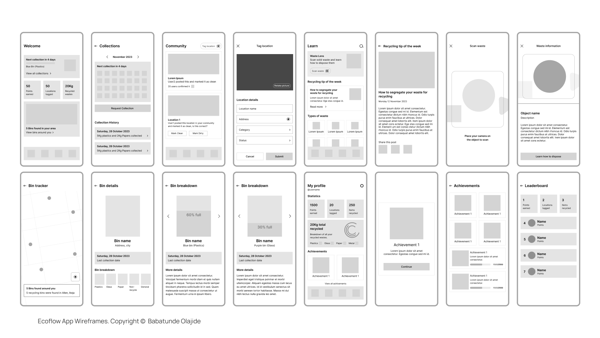 Ecoflow app wireframes