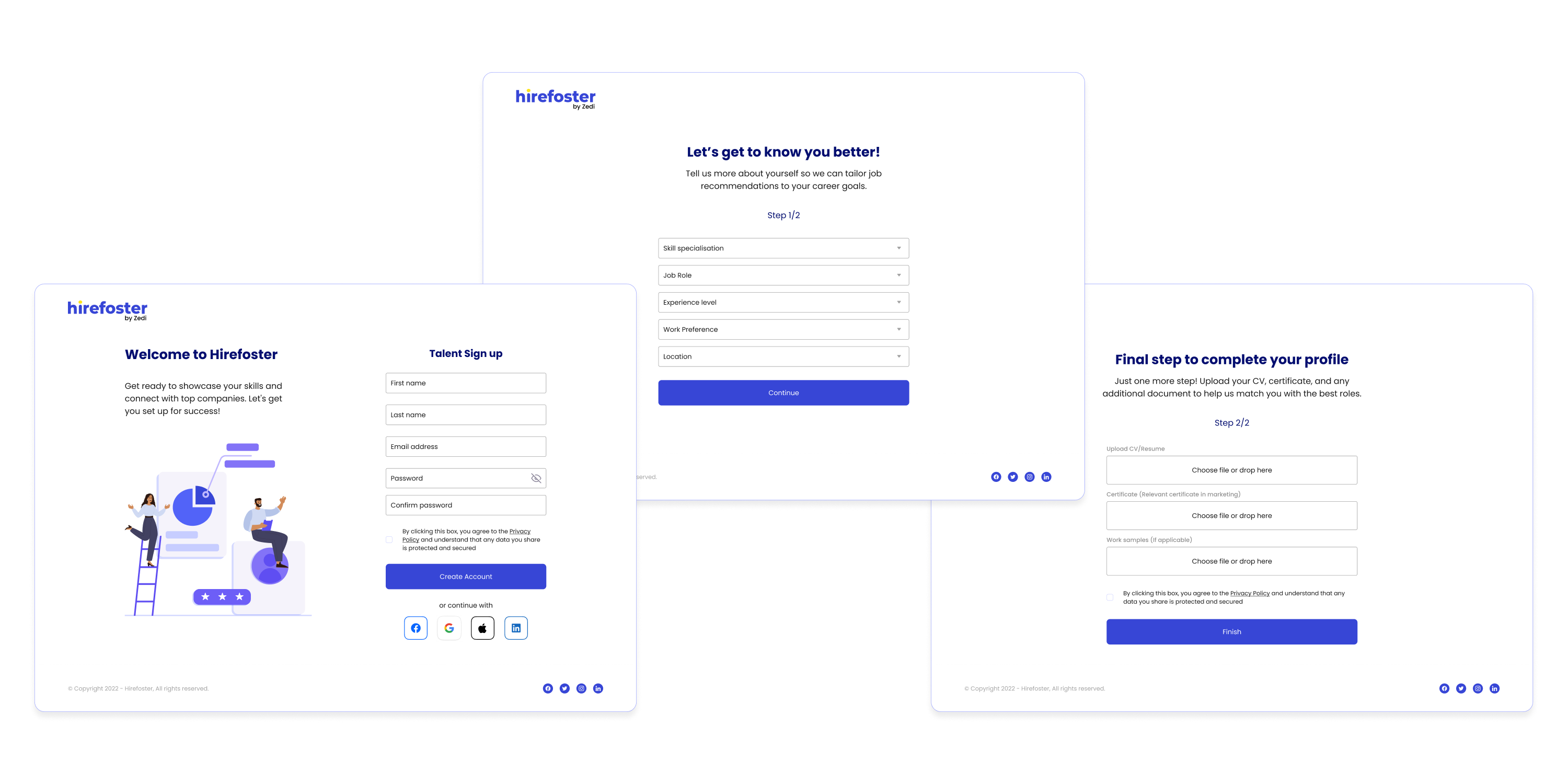 Sign up and onboarding