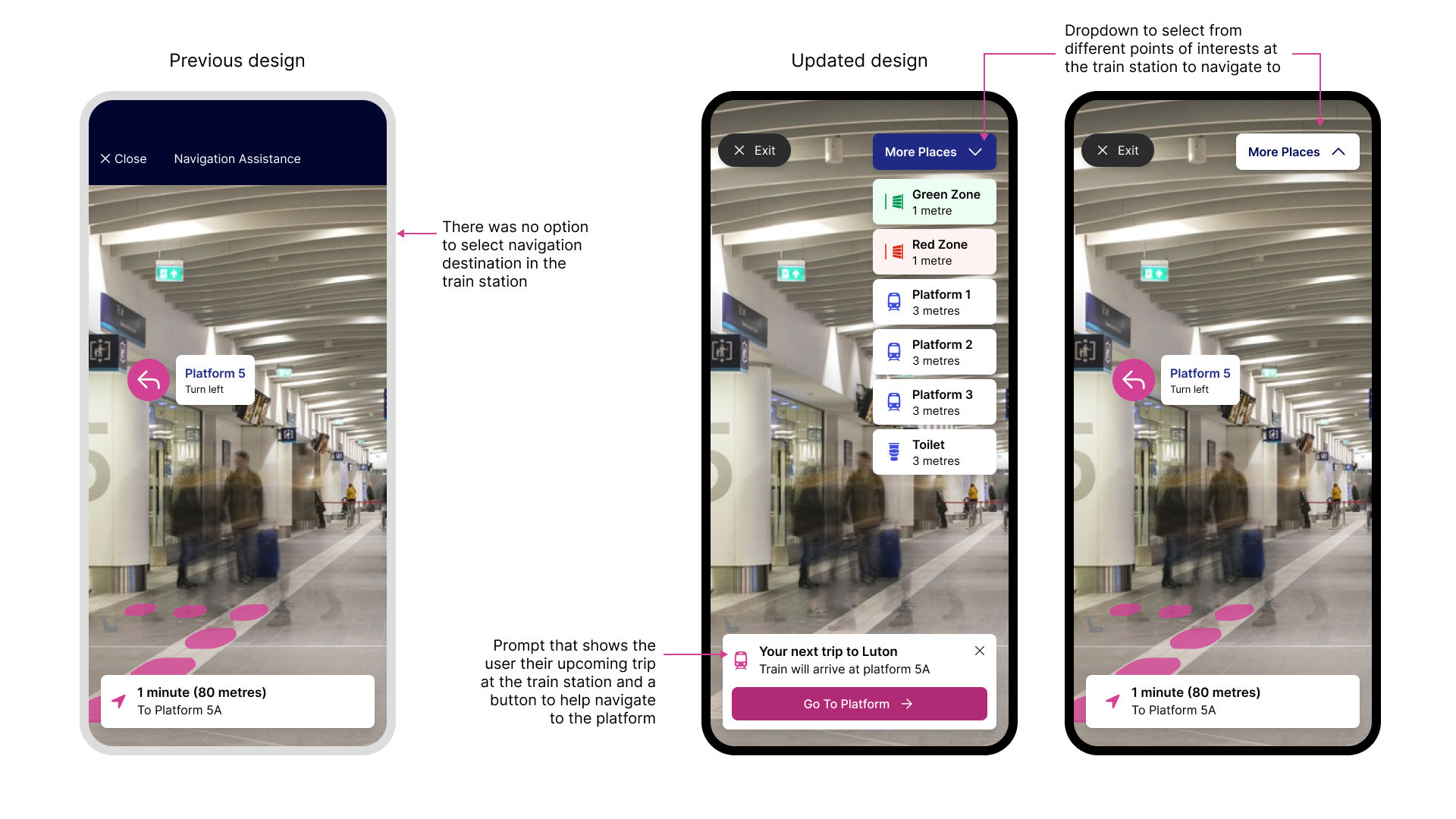 Station navigation design changes