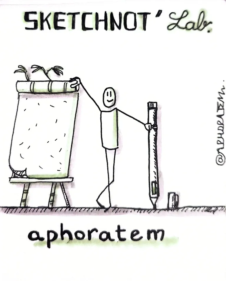 Flyer de l'évènement Sketchnot’Lab Aphoratem : une pratique durable du sketchnoting est-elle possible ?