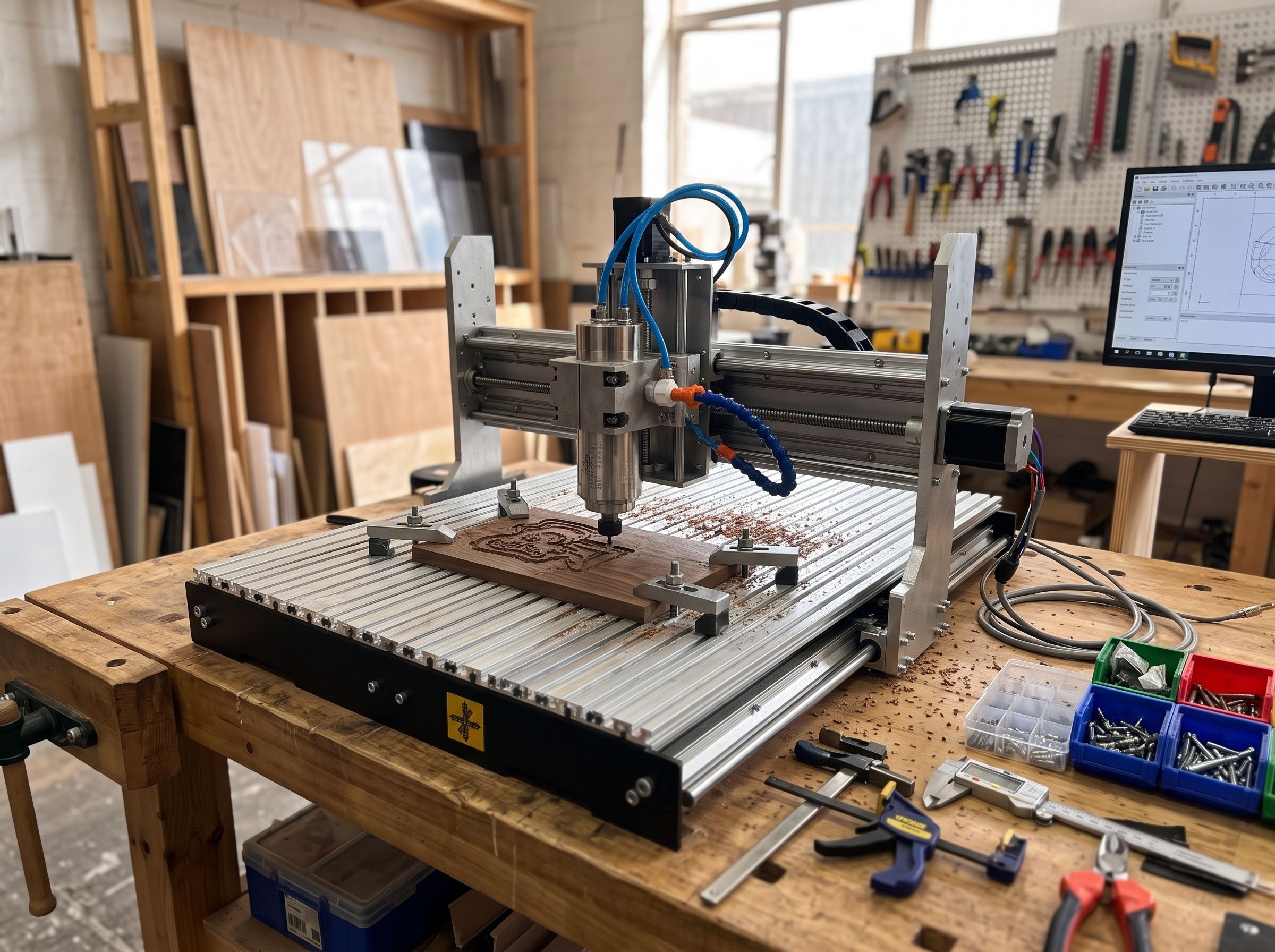 Guerra Router CNC 9060 (90x60cm 3axis 2.2 Spindle Usb Controlbox Bomba H2O)