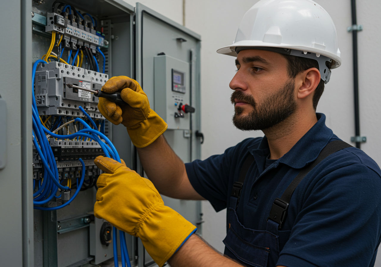 Electrician at work