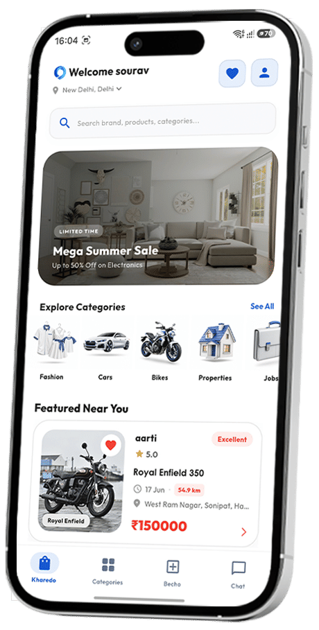 Olwyz app on mobile — buy and sell nearby in India